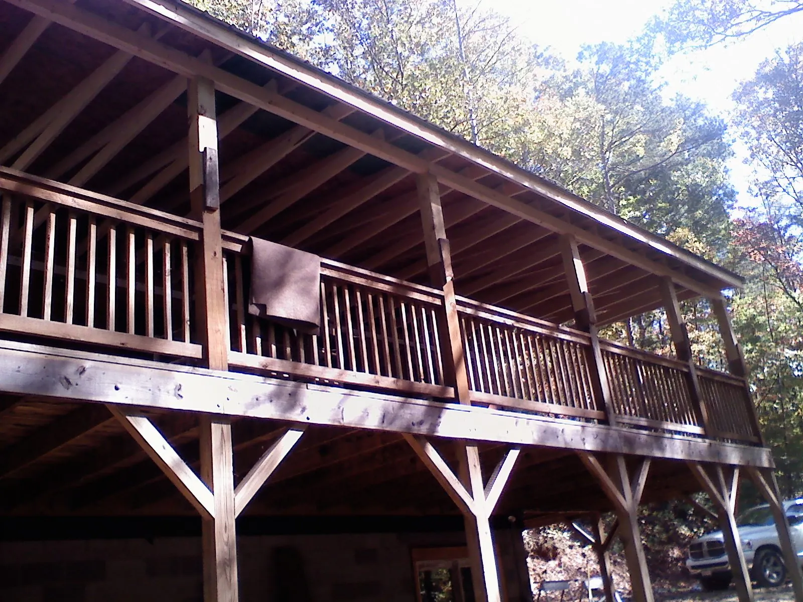 Timber framing under a new elevated porch and deck — Roof Leak Repair in Blounts Creek by Roofing Brothers